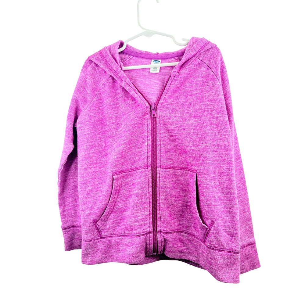 Old Navy Girls Pink Space Dye‎ Zip Up Hoodie Sweatshirt Size 8 Comfy Spring Cozy